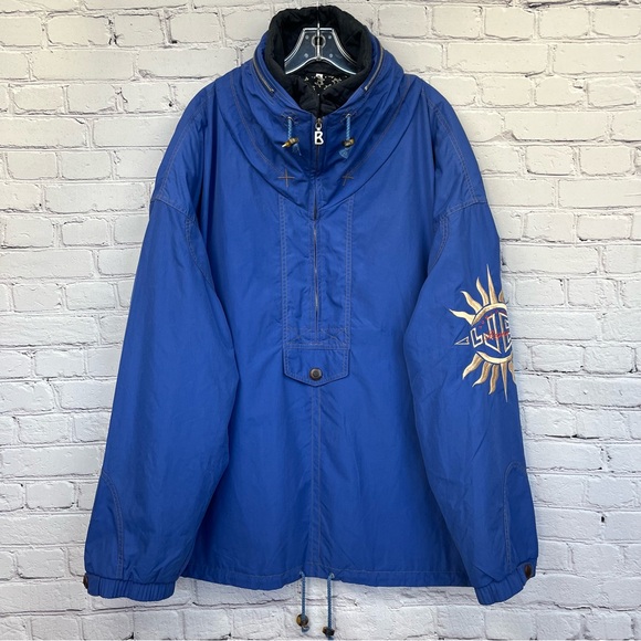 Vintage Bogner x Goan Thylmann Sunsports 1/2 Zip Pullover Ski Jacket Blue Sz XL